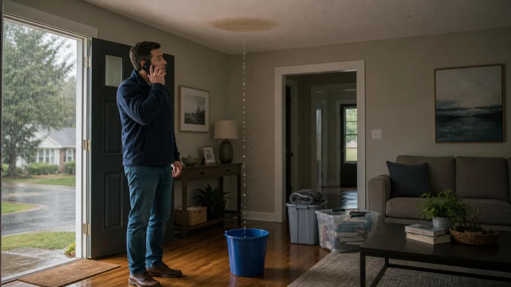 Roof Leak During Rain: Protect the Interior Safely