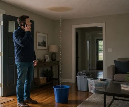 Roof Leak During Rain: Protect the Interior Safely