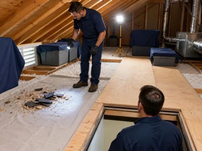 Roofing Debris in the Attic: Plan Containment and Cleanup