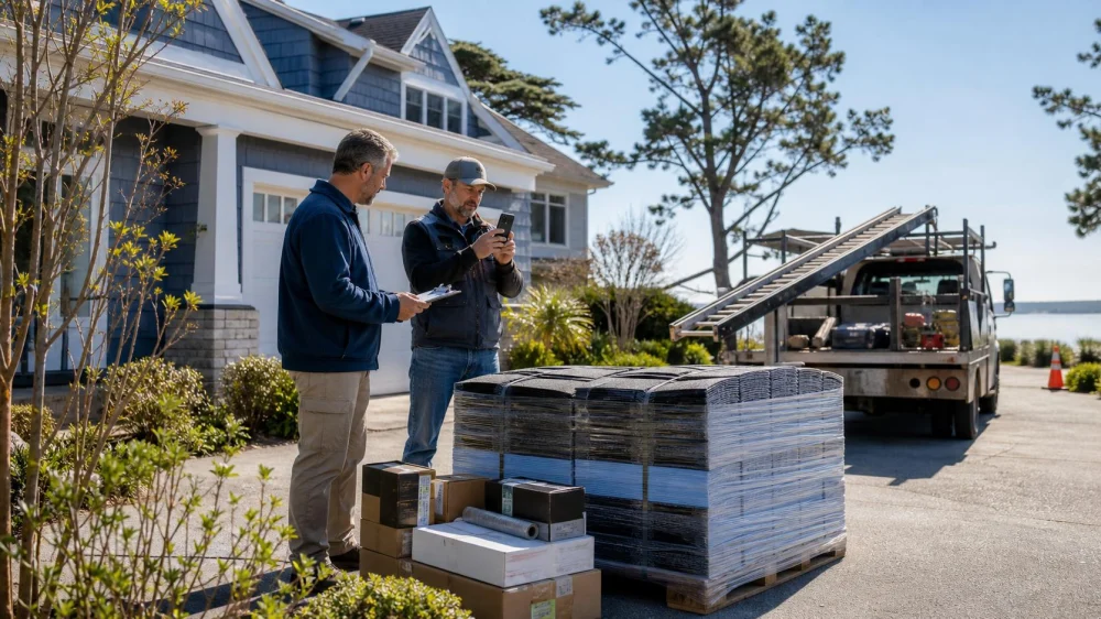 Roofing Material Delivery: Check Labels From the Ground