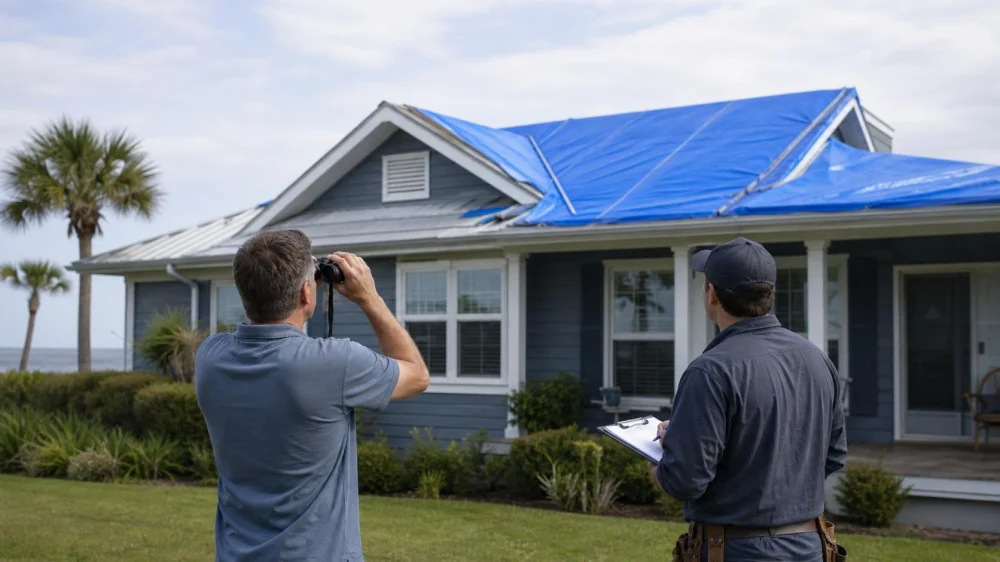 Temporary Roof Tarp: Monitor It From the Ground and Schedule Permanent Repair