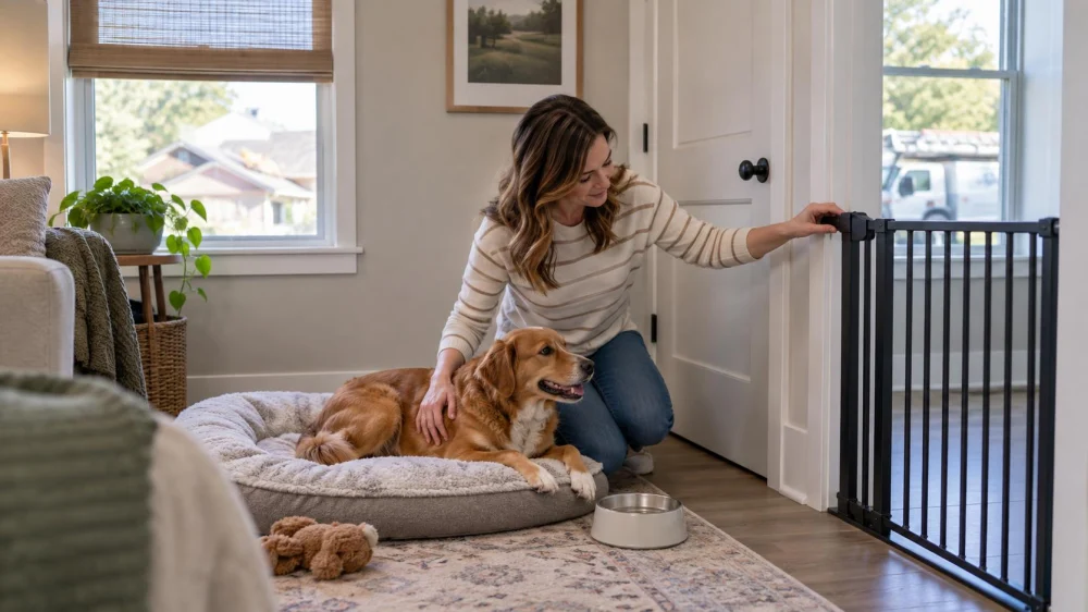 Roof Repair Pet Plan: Noise, Gates, and Safe Rooms