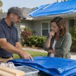 Emergency Roof Tarp Agreement: Area, Fixings, and Limits