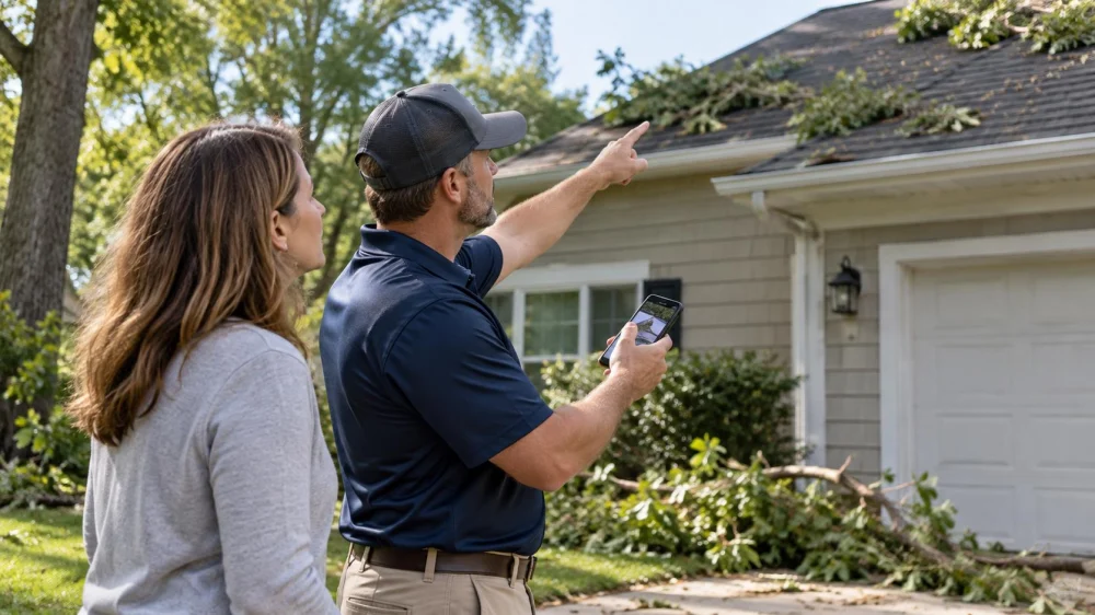 Roof Storm Debris Check: Ground View, Photos, and Call