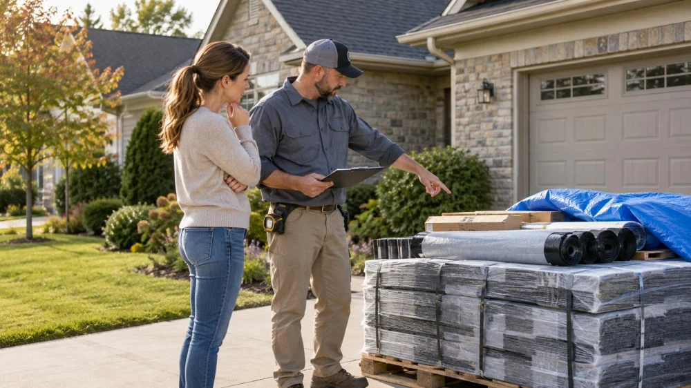 Roof Repair Material Delivery: Access, Cover, and Count