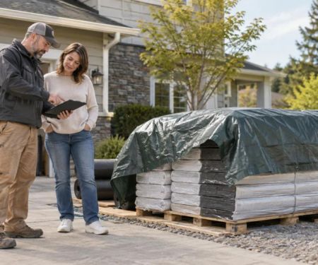 Roof Material Storage: Cover, Support, and Site Access