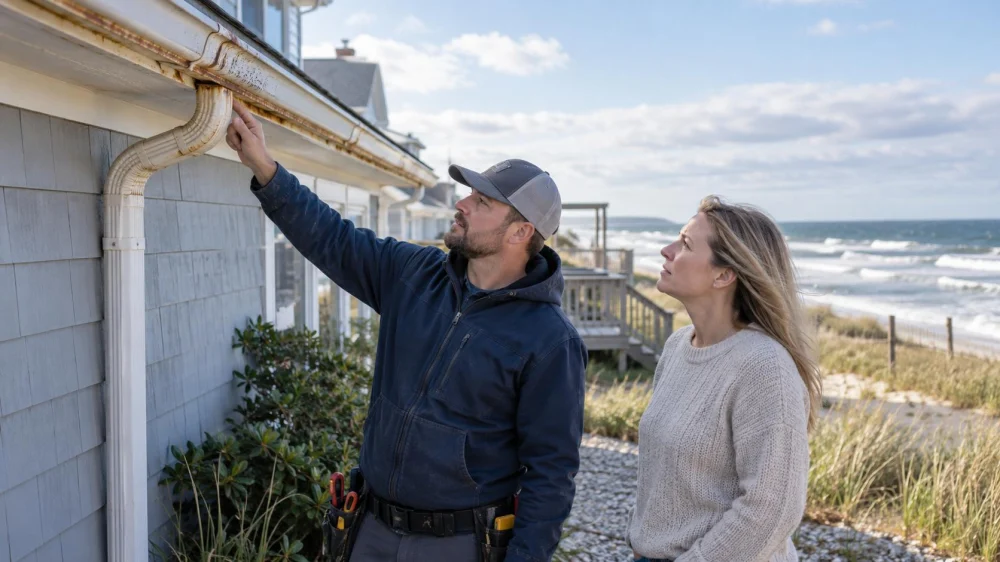 Coastal Roof Gutter Check: Sand, Corrosion, and Drainage